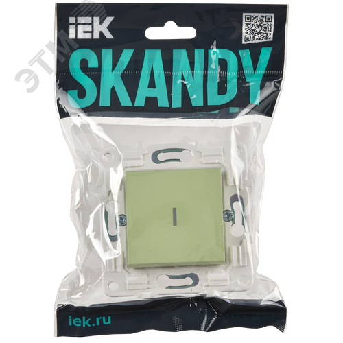 SKANDY Выключатель 1-клавишный проходной с индикацией 10А SK-V08G мятный IEK - фото 2