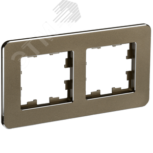 BRITE Рамка 2 поста РУ-2-1-Бр металл латунь RE IEK - фото 1