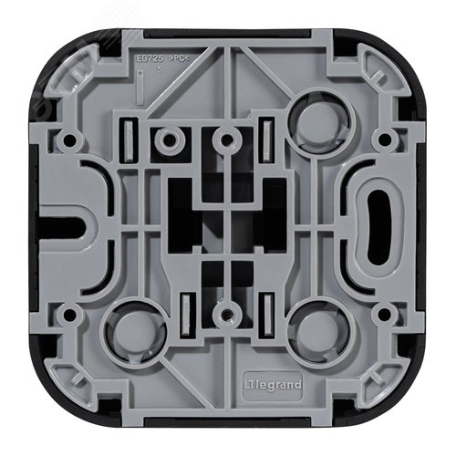 Выключатель 1-клавишный для открытой установки проходной 10А черный матовый QUTEO - фото 4