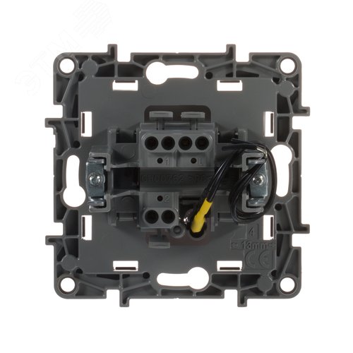 Выключатель 1-клавишный проходной с подсветкой/индикацией 10А безвинтовое крепление белый ETIKA - фото 3