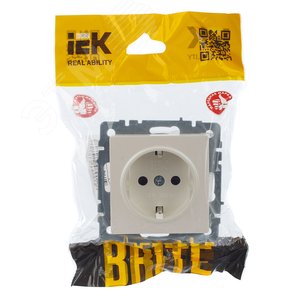 BRITE Розетка с заземлением с защитными шторками 16А РС14-1-0-БрЖ жемчуг - фото 7