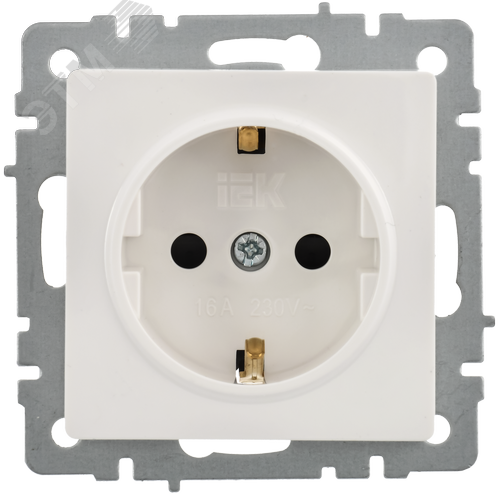 BRITE Розетка 1-местная с заземлением с защитными шторками 16А РС14-1-0-БрБ белый - фото 4