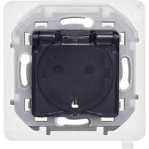 Розетка 1-местная с заземлением с защитными шторками и крышкой 16А IP44 антрацит INSPIRIA - фото 3