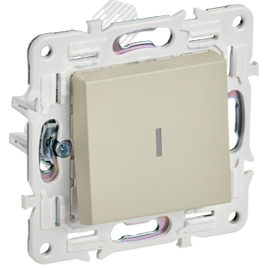 SKANDY Выключатель 1-клавишный проходной с индикацией 10А SK-V08B бежевый IEK - фото 1
