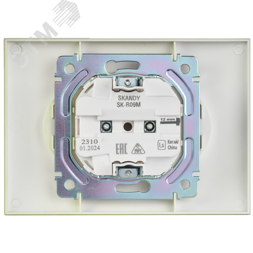 SKANDY Розетка 2-местная без заземления с защитными шторками 10А в сборе SK-R09G мятный IEK - фото 2
