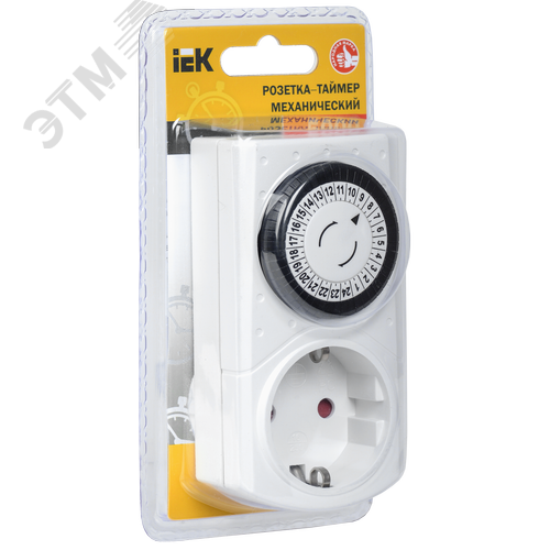 РТМ-1 Розетка-таймер механ. 30мин 24ч 48on/off 16А IP20 - фото 2
