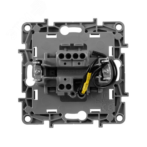 Выключатель 1-клавишный с подсветкой/индикацией 10А безвинтовое крепление алюминий ETIKA - фото 4