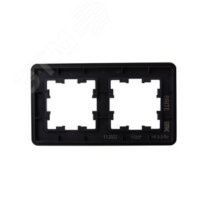 BRITE Рамка 2 поста РУ-2-2-Бр стекло черный RE IEK - фото 3