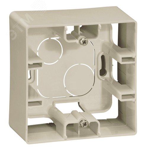 Изображение товара Коробка для накладного монтажа 1-местная слоновая кость ETIKA (шт)