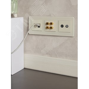 BRITE Розетка двойная TV+SAT РТВ/РСп12-БрКр бежевый - фото 7