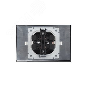 BRITE Розетка двойная с заземлением с защитными шторками и крышкой 16А в сборе IP44 РСбш12-3-44-БрЧ черный - фото 6