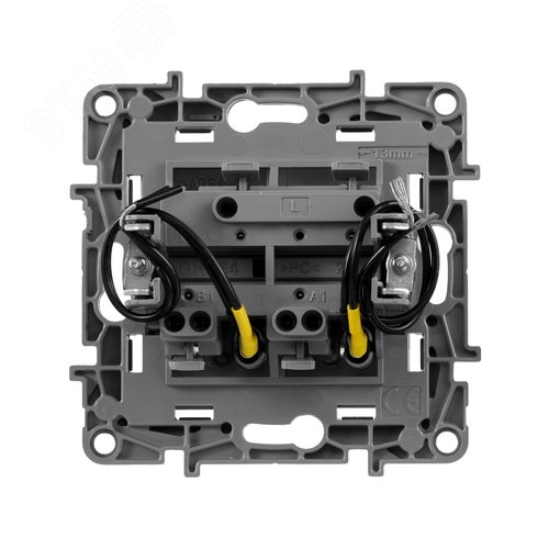 Выключатель 2-клавишный с подсветкой/индикацией 10А безвинтовое крепление алюминий ETIKA - фото 2