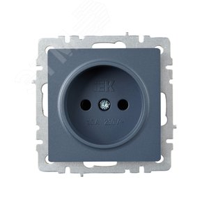 BRITE Розетка 1 пост без заземления с защитными шторками 10А РСш10-2-БрМ маренго IEK - фото 2