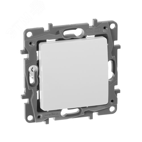 Изображение товара Выключатель 1-клавишный 10А безвинтовое крепление белый ETIKA (шт)