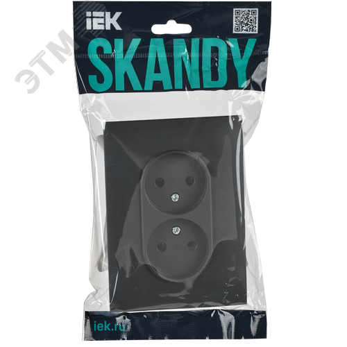 SKANDY Розетка 2-местная без заземления без защитных шторок 10А в сборе SK-R10T титан IEK - фото 6