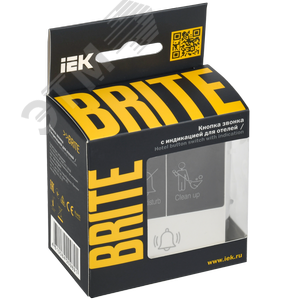 BRITE Кнопка звонка с индикацией для отелей 10А ВС10-1-9-БрЖ жемчуг IEK - фото 2