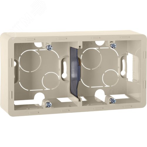 Коробка для накладного монтажа 2-местная слоновая кость INSPIRIA - фото 1