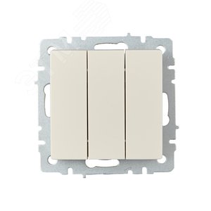 BRITE Выключатель трехклавишный 10А ВС10-3-0-БрКр бежевый - фото 2