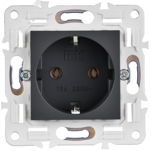 SKANDY Розетка с заземлением без защитных шторок 16А SK-R05T титан IEK - фото 2