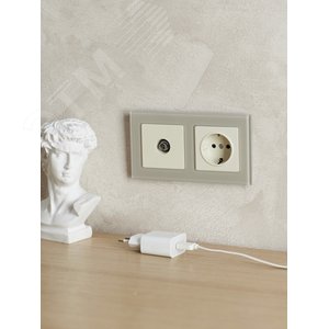 BRITE Рамка 2 поста РУ-2-2-БрД стекло дымчатый - фото 6