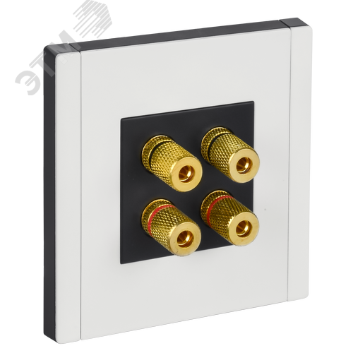 Изображение товара FORTE&PIANO Аудиорозетка 4-местная FP239M металл белый IEK (шт)