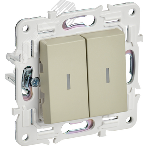 Изображение товара SKANDY Выключатель 2-клавишный с индикацией 10А SK-V09B бежевый IEK (шт)