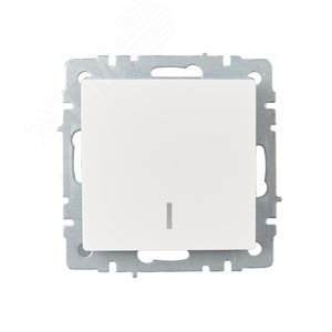 BRITE Выключатель одноклавишный проходной с индикацией 10А ВС10-1-7-БрБ белый IEK - фото 2