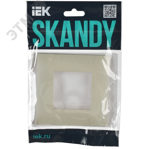 SKANDY Рамка 1-местная SK-F01B бежевый IEK - фото 2