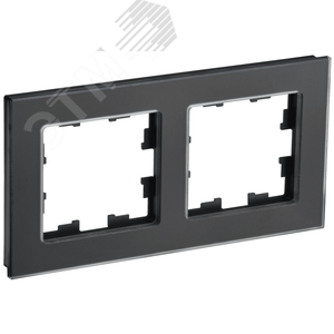 Изображение товара BRITE Рамка 2 поста РУ-2-2-Бр стекло черный матовый IEK (шт)