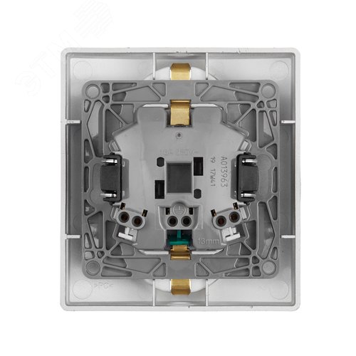 Розетка 2-местная с заземлением с защитными шторками безвинтовое крепление 16А в сборе алюминий ETIKA - фото 2