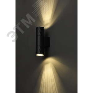 Светильник уличный декоративный для наружного освещения 5221 настенный 2хGU10 двусторонний IP65 черный - фото 2