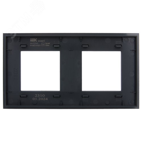 SKANDY Рамка 2-местная SK-F22G стекло графит IEK - фото 3