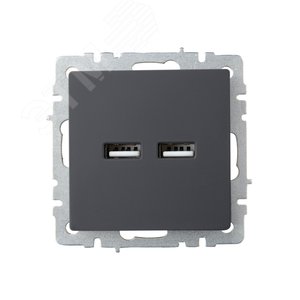 BRITE Розетка USB A+A 3.1А РЮ10-1-БрГ графит - фото 2