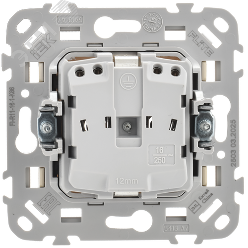 FLITE Розетка с заземлением без защитных шторок безвинтовое крепление 16А РС11-1-ФлСл сливочный IEK - фото 3