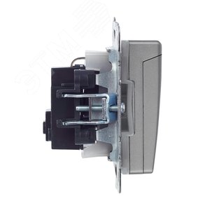 BRITE Розетка с заземлением с защитными шторками и крышкой 16А IP44 РСбш10-3-44-БрС сталь - фото 6