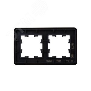 BRITE Рамка 2 поста РУ-2-1-Бр металл черный RE AL IEK - фото 3