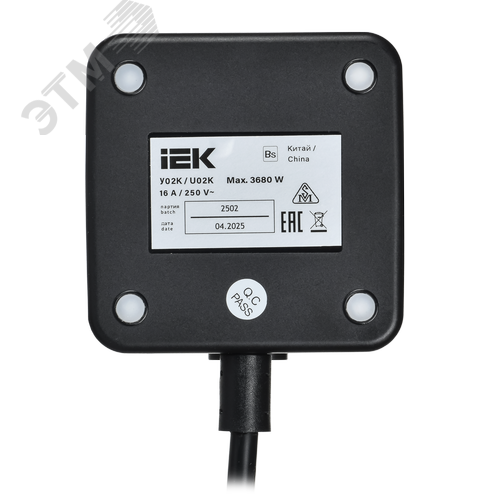 DOMINIC Удлинитель с беспроводной зарядкой 10Вт У02К 2 места 2P+PE 1,3м 3х1,0мм2 16А/250В USB A+C черный IEK - фото 7