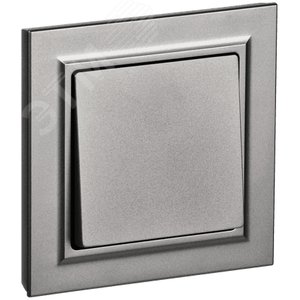 BRITE Выключатель одноклавишный 10А в сборе ВСР10-1-0-БрС сталь IEK - фото 1