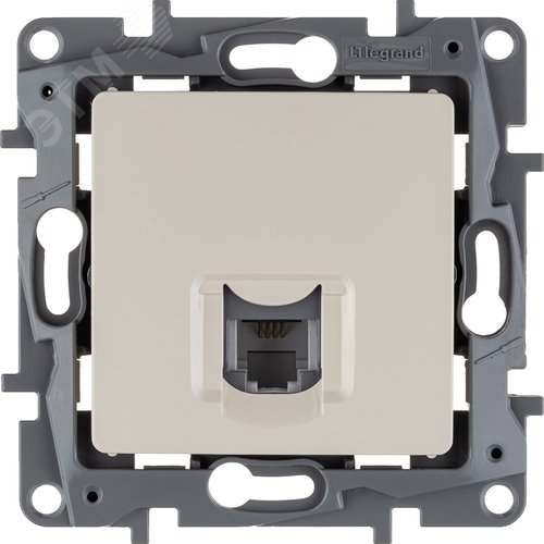 Розетка телефонная RJ11 слоновая кость ETIKA - фото 2