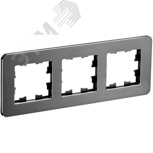 BRITE Рамка 3 поста РУ-3-1-Бр металл титан RE IEK - фото 1