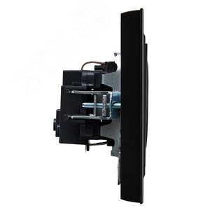 BRITE Розетка 1 пост с заземлением с защитными шторками 16А в сборе РСР14-1-0-БрЧ черный IEK - фото 3