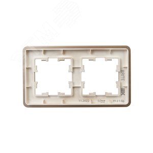 BRITE Рамка 2 поста РУ-2-1-Бр металл шампань RE AL IEK - фото 3