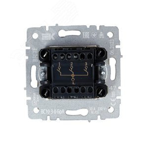 BRITE Выключатель трехклавишный 10А ВС10-3-0-БрА алюминий - фото 5