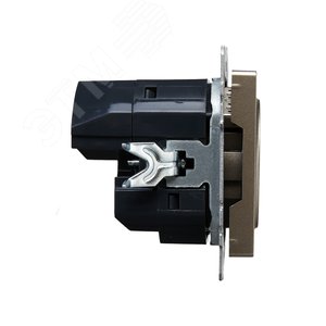 BRITE Розетка с заземлением с защитными шторками 16А с USB A+A 3,1А РЮш10-2-БрШ шампань - фото 3