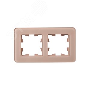 BRITE Рамка 2 поста РУ-2-2-Бр стекло дымчатый RE IEK - фото 2