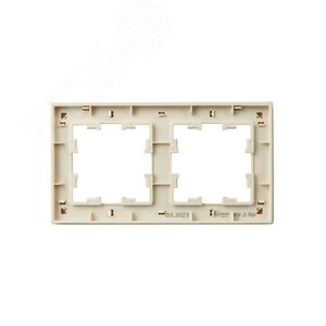 BRITE Рамка 2 поста РУ-2-Бр бежевый рифленый IEK - фото 3