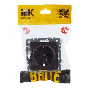 BRITE Розетка с заземлением без защитных шторок 16А РС11-1-0-БрТБ темная бронза - фото 7