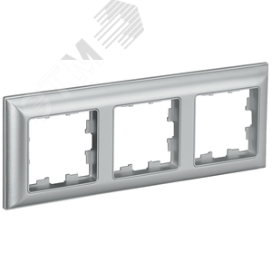 BRITE Рамка 3 поста РУ-3-Бр алюминий/алюминий IEK - фото 1