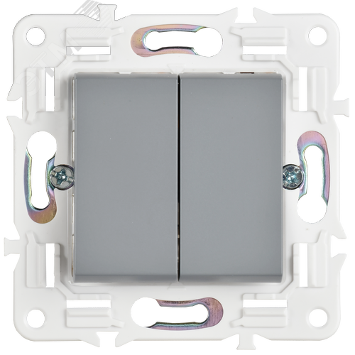 SKANDY Выключатель 2-клавишный 10А SK-V04Gr серый IEK - фото 3