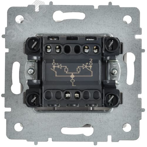 BRITE Выключатель 2-клавишный с индикацией 10А ВС10-2-1-БрАБ арктический белый IEK - фото 3